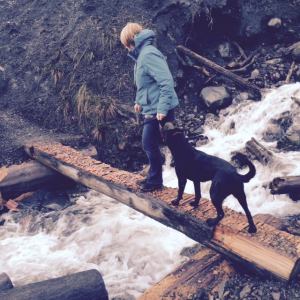 Me and Mia crossing a small stream feeding into the Elwha River.