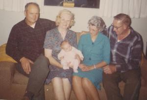 Me and my grandparents. Photo taken at Peters Neah Bay Resort. Circa 1964.